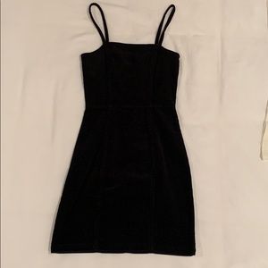 Black corduroy mini dress XXS